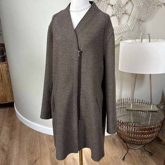 Oska brand boiled wool mid length car coat - Picture 4 of 13